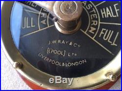 Vintage Ships Telegraph. J. W. Ray Light Brass / Bronze Yecht Marine Nautical