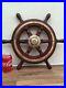 Vintage-Ships-Wheel-Boat-Yacht-Wooden-Brass-Light-Varnish-Marine-Nautical-01-aqo