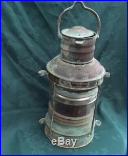 Vintage Simpson Lawrence Nautical Oil Lamp Maritime Ship Lantern Boat Light