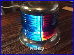 Vintage Small Perko Brass Bow Light, Red/green Glass Lens New Socket/led Bulb
