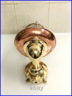 Vintage Solid Brass Swan Maritime Sconce Light with Copper Shade & Junction Box