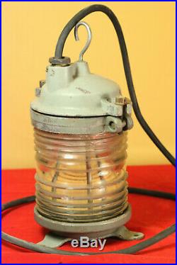 Vintage Soviet Russian Aluminum SHIP BOAT LANTERN LAMP White light Fresnel