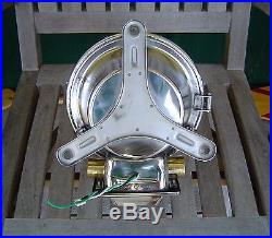 Vintage Stainless Steel Nautical Ship's Ceiling Dome Light Rewired (Lot M)