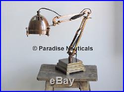 Vintage Steampunk Military Drafting Floating Table Desk Lamp Light Industrial