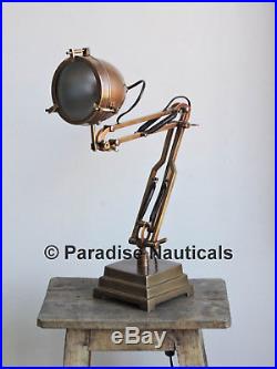 Vintage Steampunk Military Drafting Floating Table Desk Lamp Light Industrial