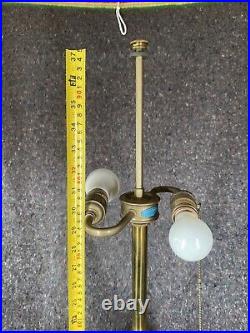 Vintage Stiffel Nautical Style Bronze & Oak 2 Light Lamp withClock & Barometer 38