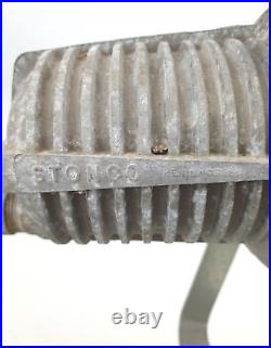Vintage Stonco Industrial Spot Light withCage Flood Short Tripod Garage USA