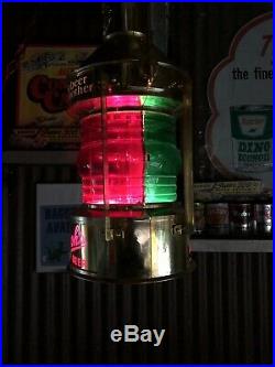 Vintage Stroh's Beer Hanging Motion lamp lighted beer sign Nautical Works