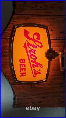 Vintage Stroh's Beer Nautical Sextant Lighted Sign Welcome Aboard Advertising