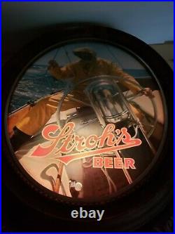 Vintage Stroh's Lighted Beer Sign WELCOME ABOARD BEER LOVERS Nautical