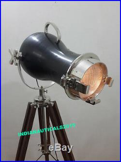 Vintage Studio Industrial Designer Nautical Spot Light Tripod Floor Lamp
