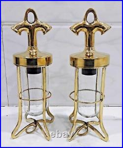 Vintage Style Antique Solid Brass Bulkhead Nautical Hanging New Light Lot of 2
