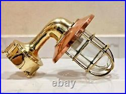 Vintage Style Nautical New Marine Ship Dock Light Made Of Brass & Copper 1 Piece