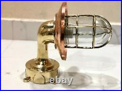 Vintage Style Nautical New Marine Ship Dock Light Made Of Brass & Copper 1 Piece