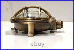 Vintage Style Nautical Passageway Bulkhead Brass Small Turtle Deck Light Fixture