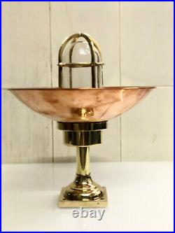 Vintage Style New Nautical Marine Mount Brass Bulkhead Light & Shade Lot Of 2
