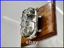 Vintage Style Old Marine Ceiling/Wall Aluminum Cage Bulkhead Light Set of 2