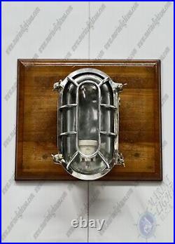 Vintage Style Old Marine Ceiling/Wall Aluminum Cage Bulkhead Light Set of 2