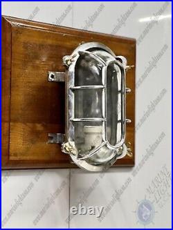 Vintage Style Old Marine Ceiling/Wall Aluminum Cage Bulkhead Light Set of 2