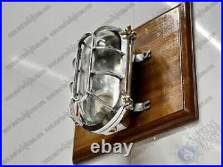 Vintage Style Old Marine Ceiling/Wall Aluminum Cage Bulkhead Light Set of 2