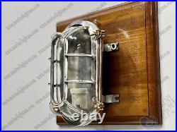 Vintage Style Old Marine Ceiling/Wall Aluminum Cage Bulkhead Light Set of 2