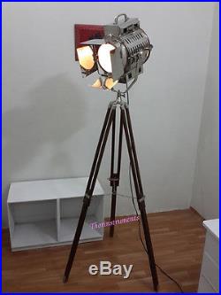 Vintage Style Retro Floor Lamp Tripod Stand Nautical Spot Search Light