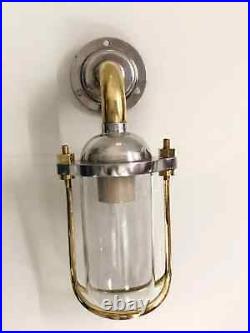 Vintage Style Solid Aluminum & Brass Nautical Wall Sconce Décor Light Fixture 1P