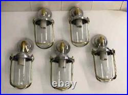 Vintage Style Solid Aluminum & Brass Nautical Wall Sconce Décor Light Fixture 1P