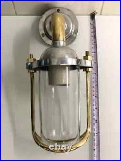 Vintage Style Solid Aluminum & Brass Nautical Wall Sconce Décor Light Fixture 1P