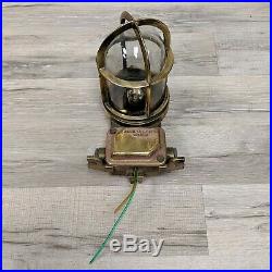 Vintage Swedish Salvaged Brass Nautical Light