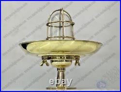 Vintage Theme Nautical Design Bulkhead Solid Brass Ship Ceiling Light with Shade