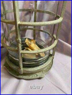 Vintage Unused Russell & Stoll Marine Explosion Proof Cage Lamp Light