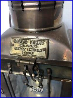 Vintage WW2 Era Brass Marine Cargo Light No 3954 Great Britain 1939