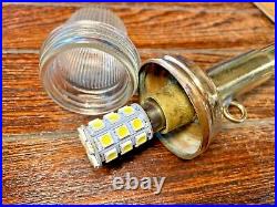 Vintage Wilcox Crittenden Brass 11 Stern Light, Ribbed Glass, New Wiring/led