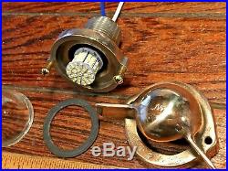 Vintage Wilcox Crittenden Bronze Teardrop Stern Light Led Bulb Glass Lens