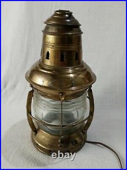 Vintage Wilcox Crittenden Marine Light Electrified Lantern Lamp Nautical Seaman
