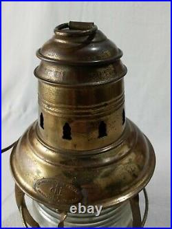 Vintage Wilcox Crittenden Marine Light Electrified Lantern Lamp Nautical Seaman