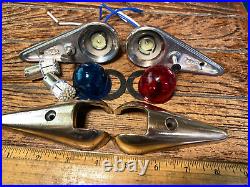 Vintage Wilcox Crittenden Polished Bronze Teardrop Running Lights New Leds/seals