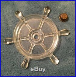 Vintage World Map Glass Ceiling Light Fixture Compass Nautical with Ship's Wheel