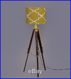 Vintage industrial DESIGNER Chrome Nautical SPOT LIGHT Tripod Floor LAMP