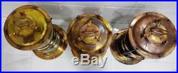 Vintage marine brass ship nautical salvage electric light 3 piece 100% original