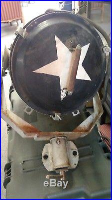 Vintage marine ship spot light with flippers for signaling 100% original WORKS