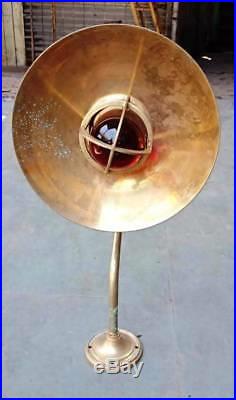 Vintage nautical marine brass passage light with deflector cover D2