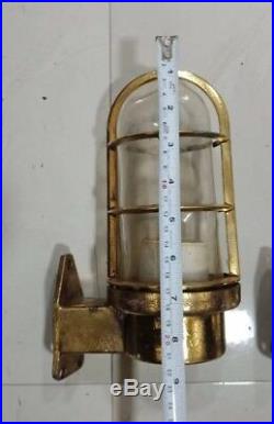 Vintage nautical marine brass wall lights Set of 3 pieces