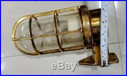 Vintage nautical marine brass wall lights Set of 3 pieces