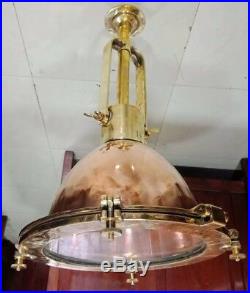 Vintage nautical marine copper and brass hanging spot light SL2