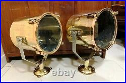 Vintage nautical marine ship brass search light 2 pcs 100% original