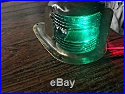 Vintage (runabout Sized) Brass Combo Red/green Bow Light Glass Lenses 6 1/4