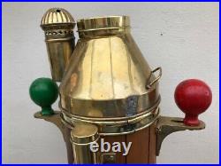 Vintage ships light brass / wood binnacle compass. Yacht boat Nautical Display