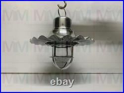 Vintage style Hanging New Solid Aluminum Nautical light with Wavy Shade Lot of 2